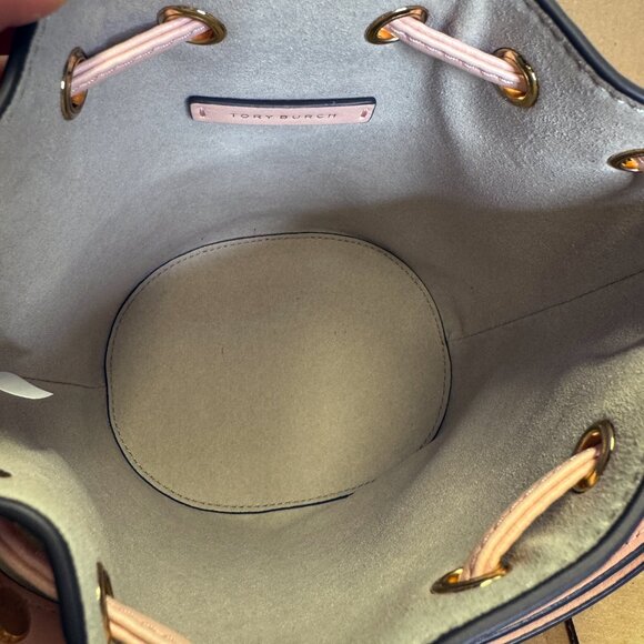 Tory Burch T Monogram Mini Bucket Bag - Blush - Picture 8 of 10